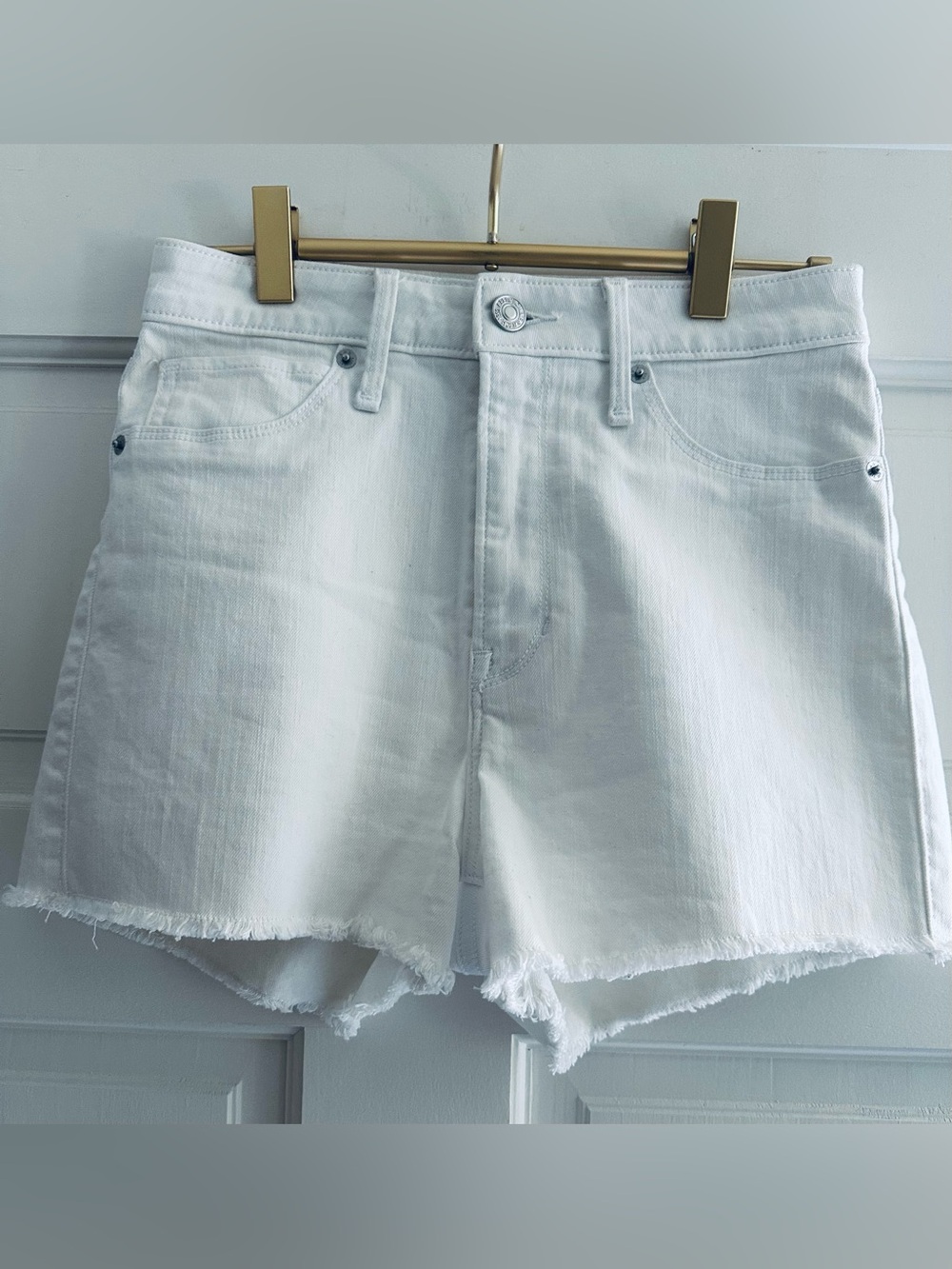 Abercrombie & Fitch Simone High Rise Frayed-Hem Denim Shorts Size 0/25